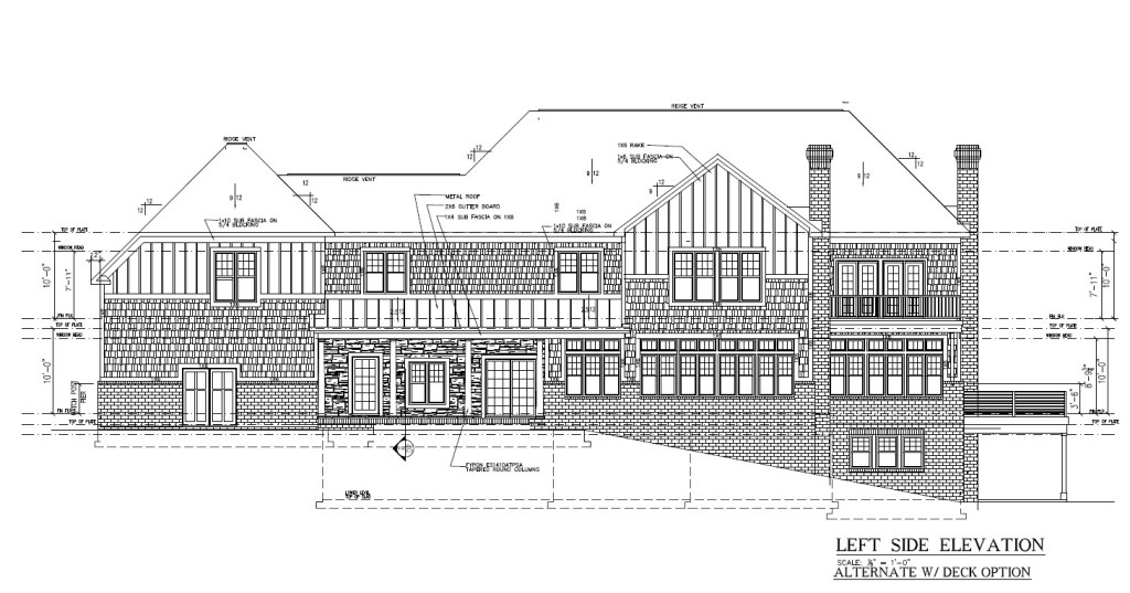 Sanctuary home plan - left elevation